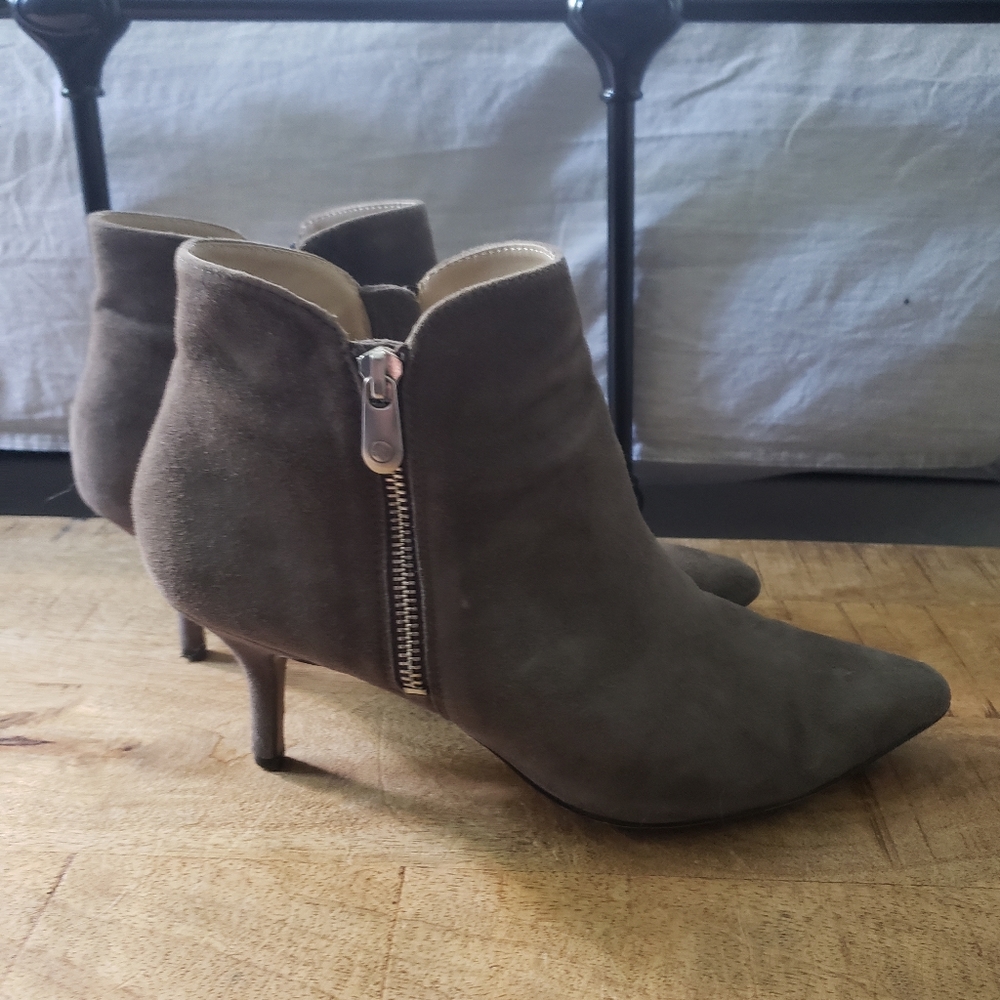 Adrienne Vittadini Gray Suede Bootie